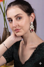 Emerald Red Crystal Statement Earrings