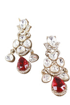 Emerald Red Crystal Statement Earrings