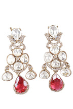 Emerald Red Crystal Statement Earrings