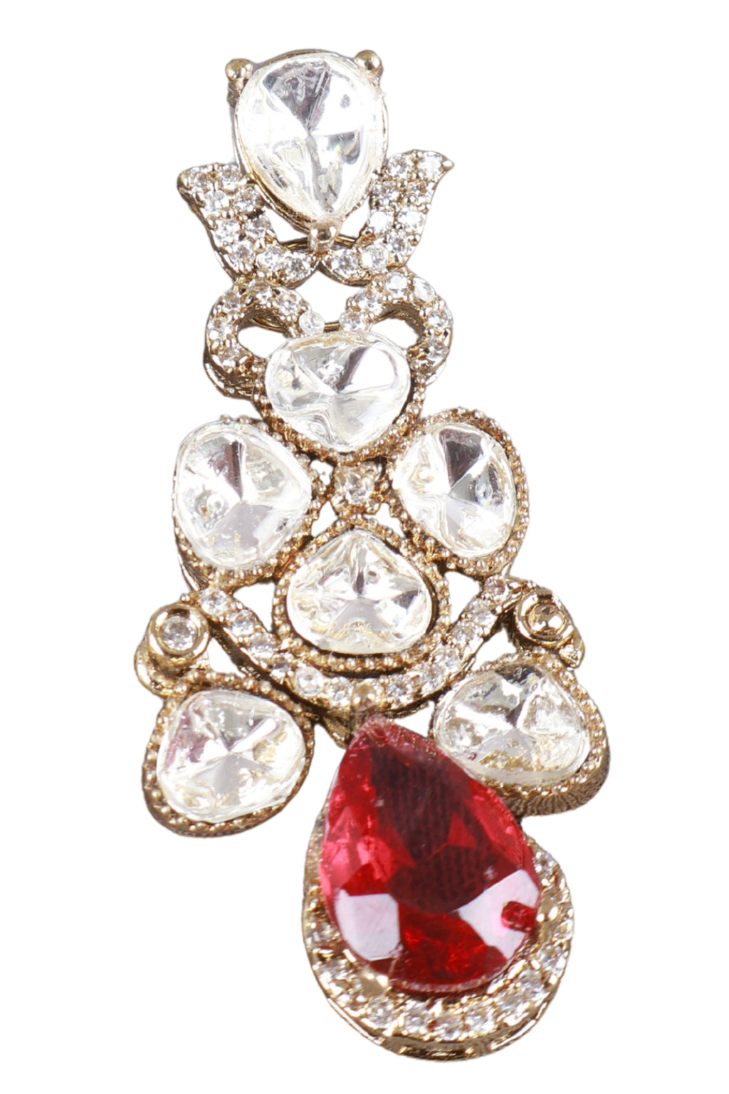 Emerald Red Crystal Statement Earrings