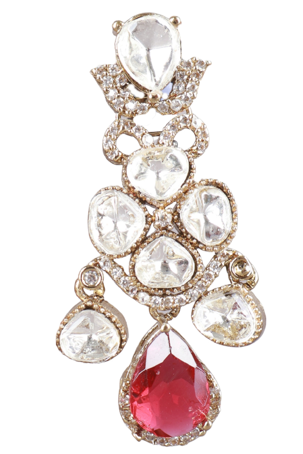 Emerald Red Crystal Statement Earrings