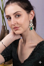 Emerald Crystal Statement Earrings
