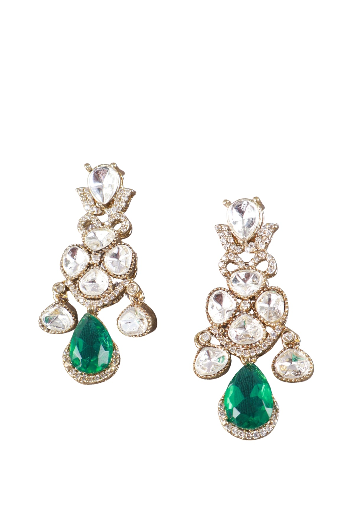 Emerald Crystal Statement Earrings