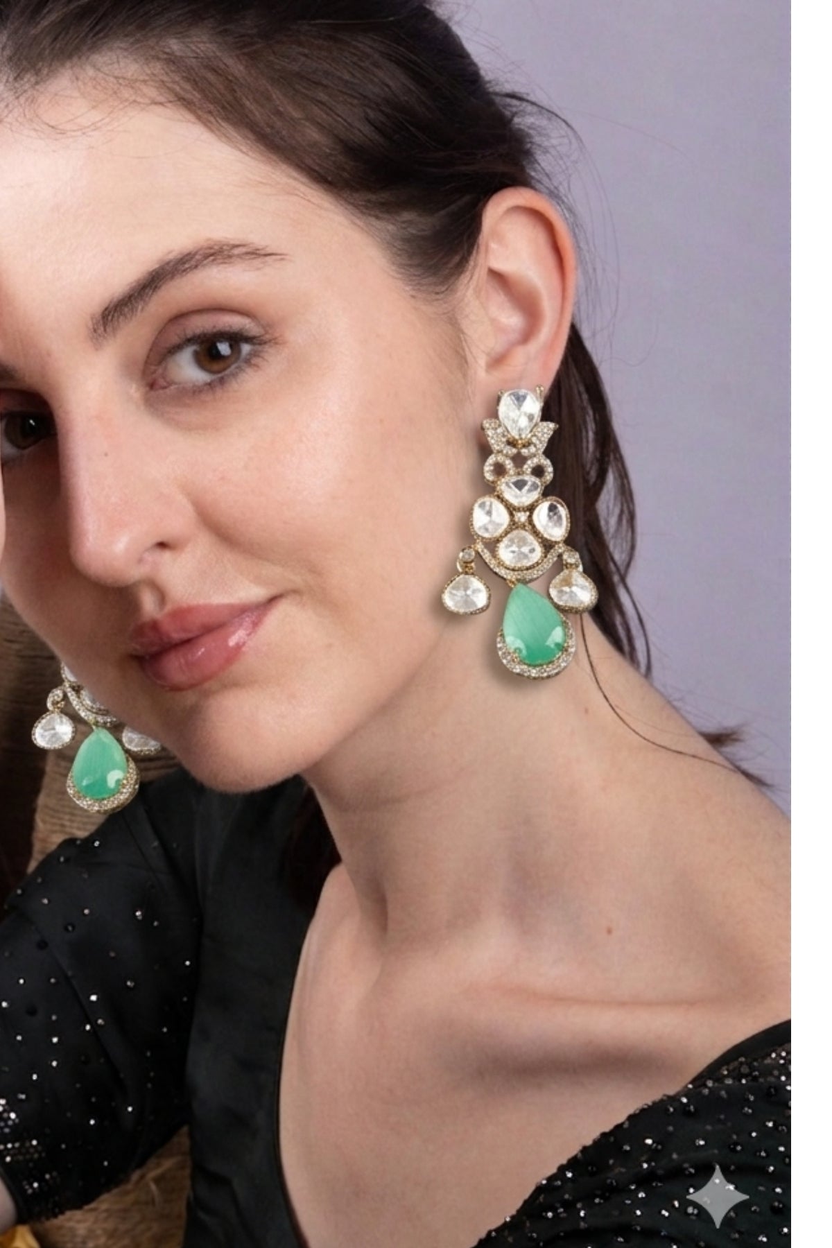 Emerald Green Crystal Statement Earrings