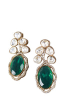 Emerald Green Kundan Drop Statement Earrings