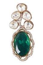 Emerald Green Kundan Drop Statement Earrings