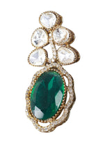 Emerald Green Kundan Drop Statement Earrings
