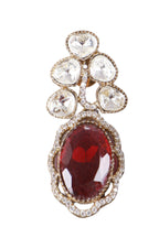 Emerald Red Kundan Drop Statement Earrings
