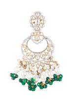 Kundan Chandbali Pearl Green Earrings