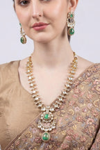 Elegant Gold & Green Kundan Necklace Set for Women