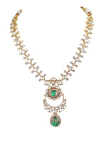 Elegant Gold & Green Kundan Necklace Set for Women