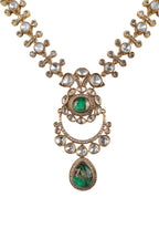 Elegant Gold & Green Kundan Necklace Set for Women