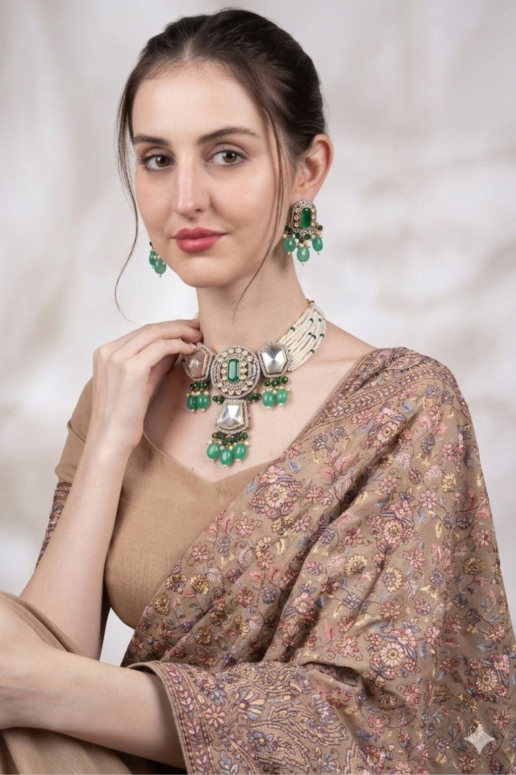 Kundan Gold Choker Necklace Set