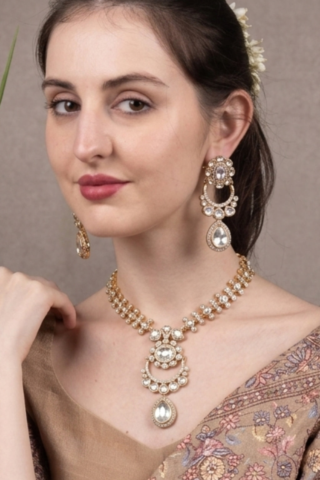 Elegant Kundan Necklace Set for Women