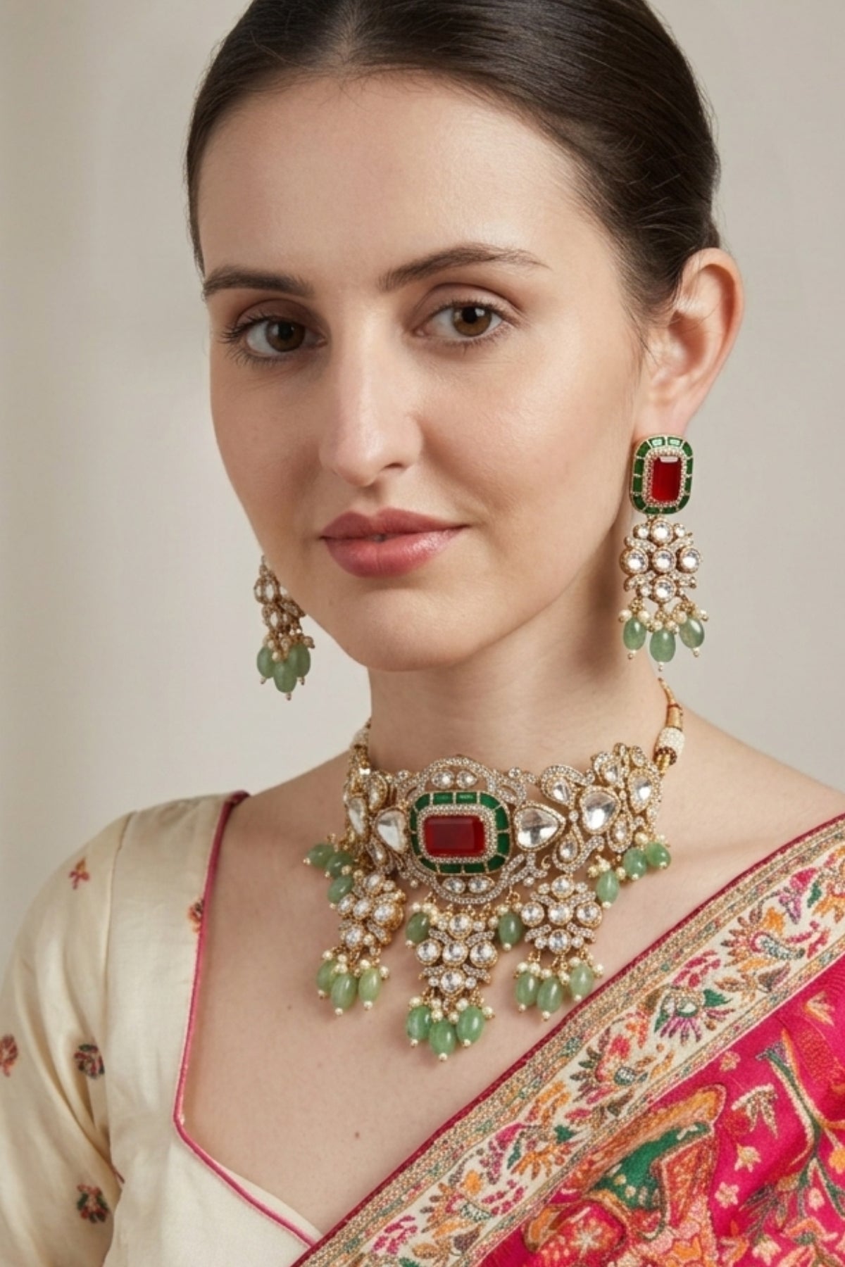 Grand Wide Kundan Bridal Choker Set