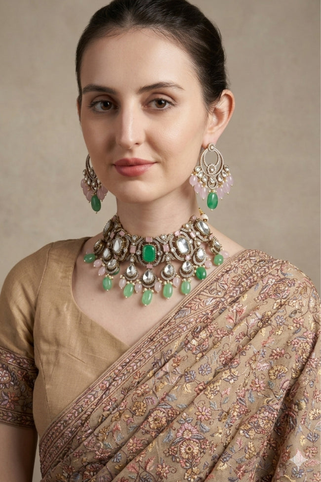 Grand Bridal Necklace Set with Maangtikka Hover Image