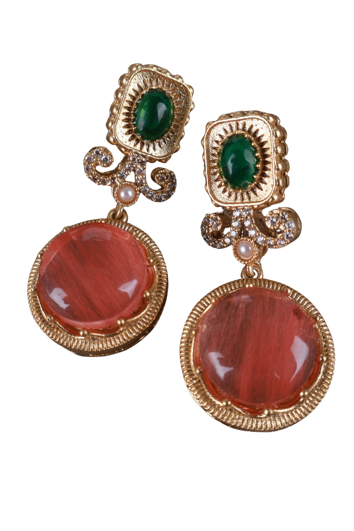 Multicolor Kundan Statement Necklace Set with Matching Earrings