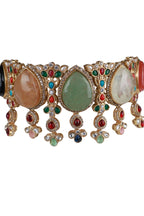 Premium Multicolor Kundan Necklace Set with Adjustable Dori