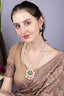 Baroque Pearl Long Necklace Green Pendant Statement Jewellery