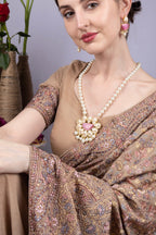 Baroque Pearl Long Necklace Blush Pink Pendant Statement Jewellery
