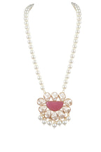 Baroque Pearl Long Necklace Blush Pink Pendant Statement Jewellery