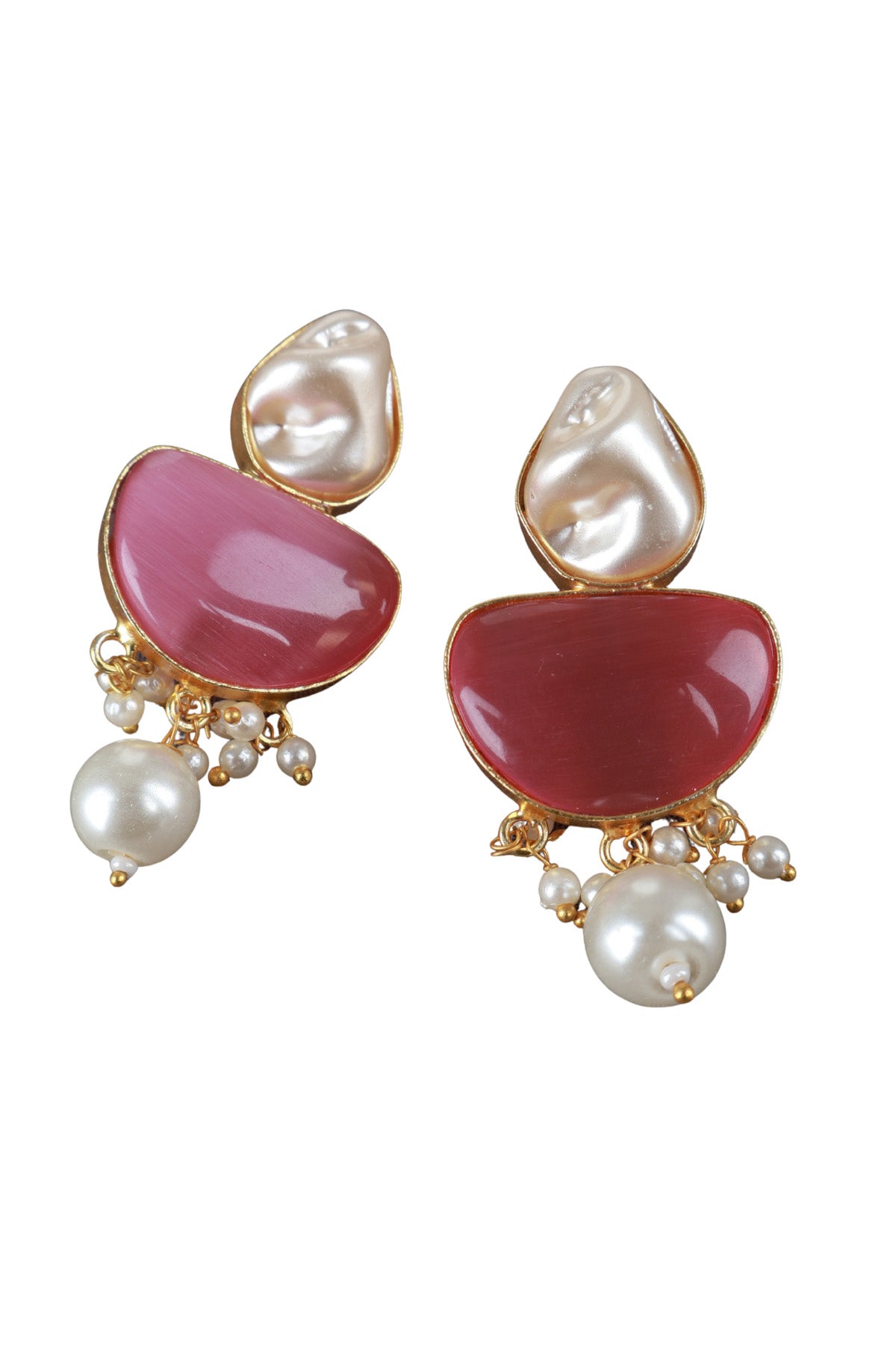 Baroque Pearl Long Necklace Blush Pink Pendant Statement Jewellery