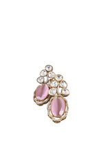 Polki Blush Pink Cabochon Drop Earrings Antique Bridal Jewellery