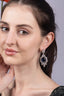 Navy Blue Cushion CZ Silver Drop Earrings Cocktail Jewellery