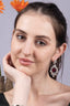 Ruby Red Cushion CZ Silver Drop Earrings Cocktail Jewellery