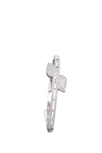 Pave CZ Silver Open Cuff Bypass Bangle Bracelet Luxe Jewellery