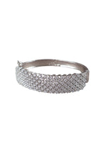 Pave CZ Silver Bangle Bracelet Luxe Occasion Jewellery