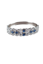 Blue Sapphire CZ Silver Bangle Bracelet Cocktail Jewellery